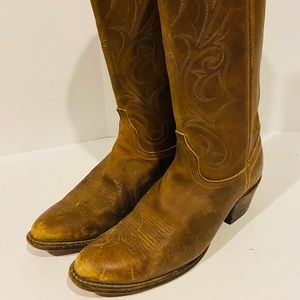 Mens Dan Post Brown Leather Cowboy Boots Western Size 9M